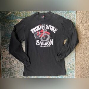 Vintage 90s Sturgis Saloon motorcycle biker logo long sleeve t-shirt, size large